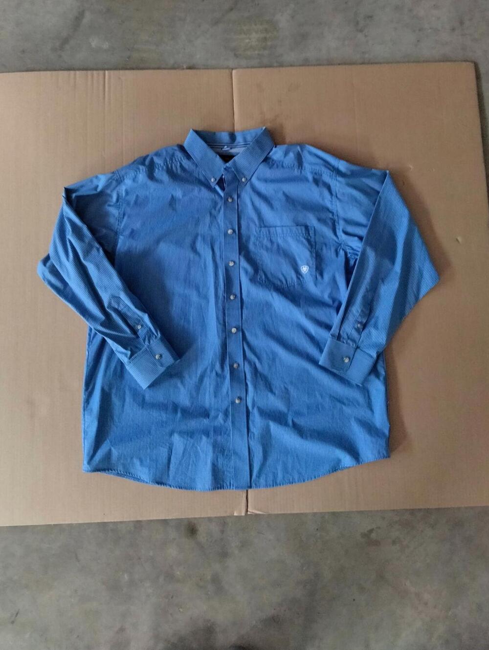 Ariat Pro Series Button-down Mens Shirt Size XXL Blue Plaid Long Sleeve Collar
